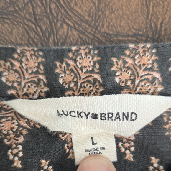 Lucky Brand Black and Pink Floral Blouse - Picture 7 of 9